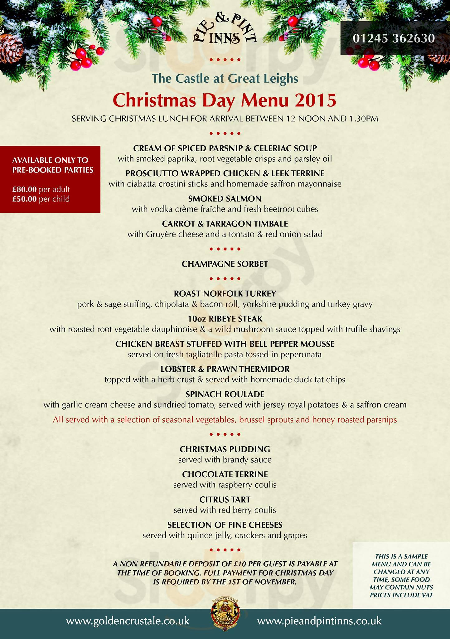 The Castle At Great Leighs menù, Chelmsford Main Menu Sluurpy