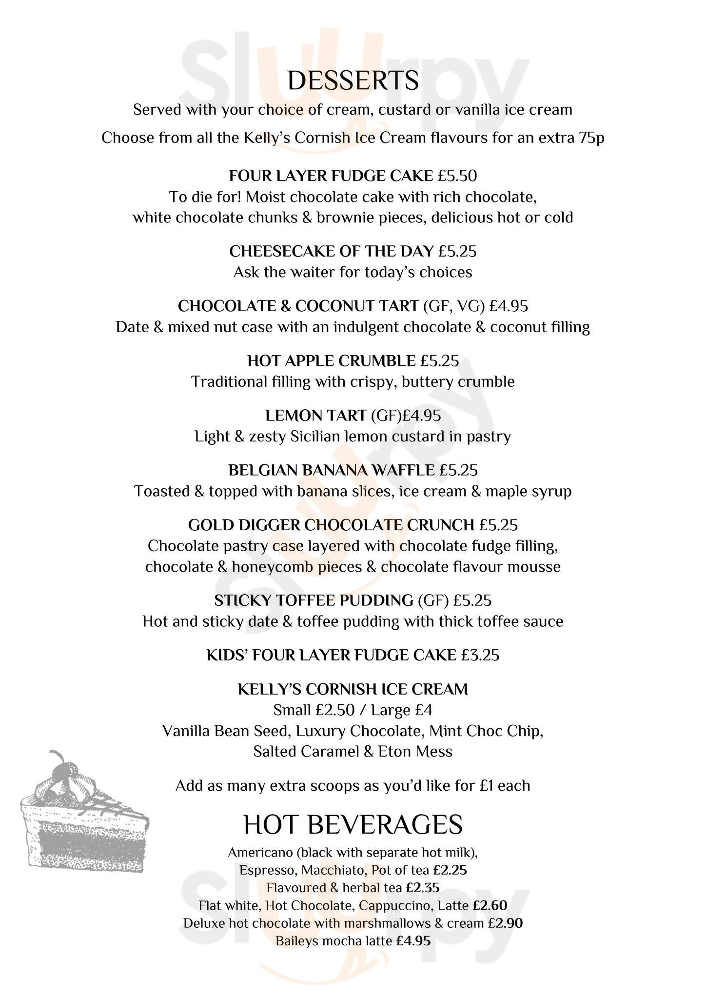 Fletchers Arms menù, Denton Main Menu Sluurpy