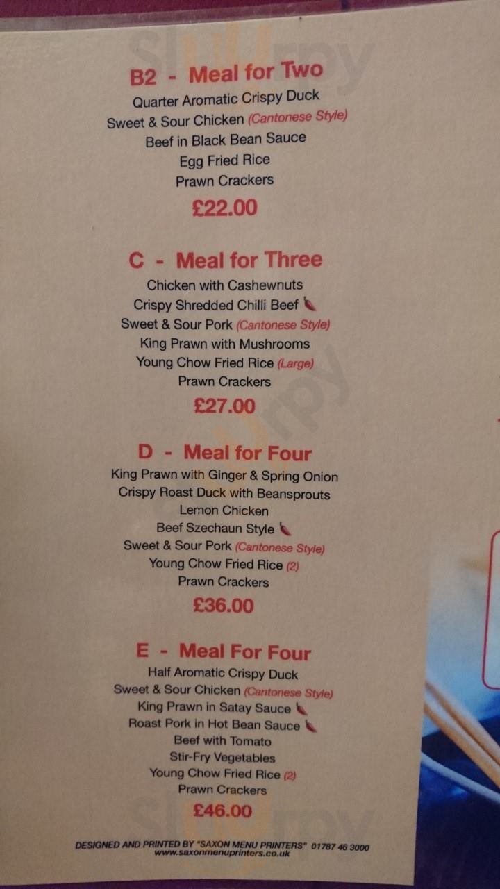 Lee's Kitchen menù, Bedford Main Menu Sluurpy