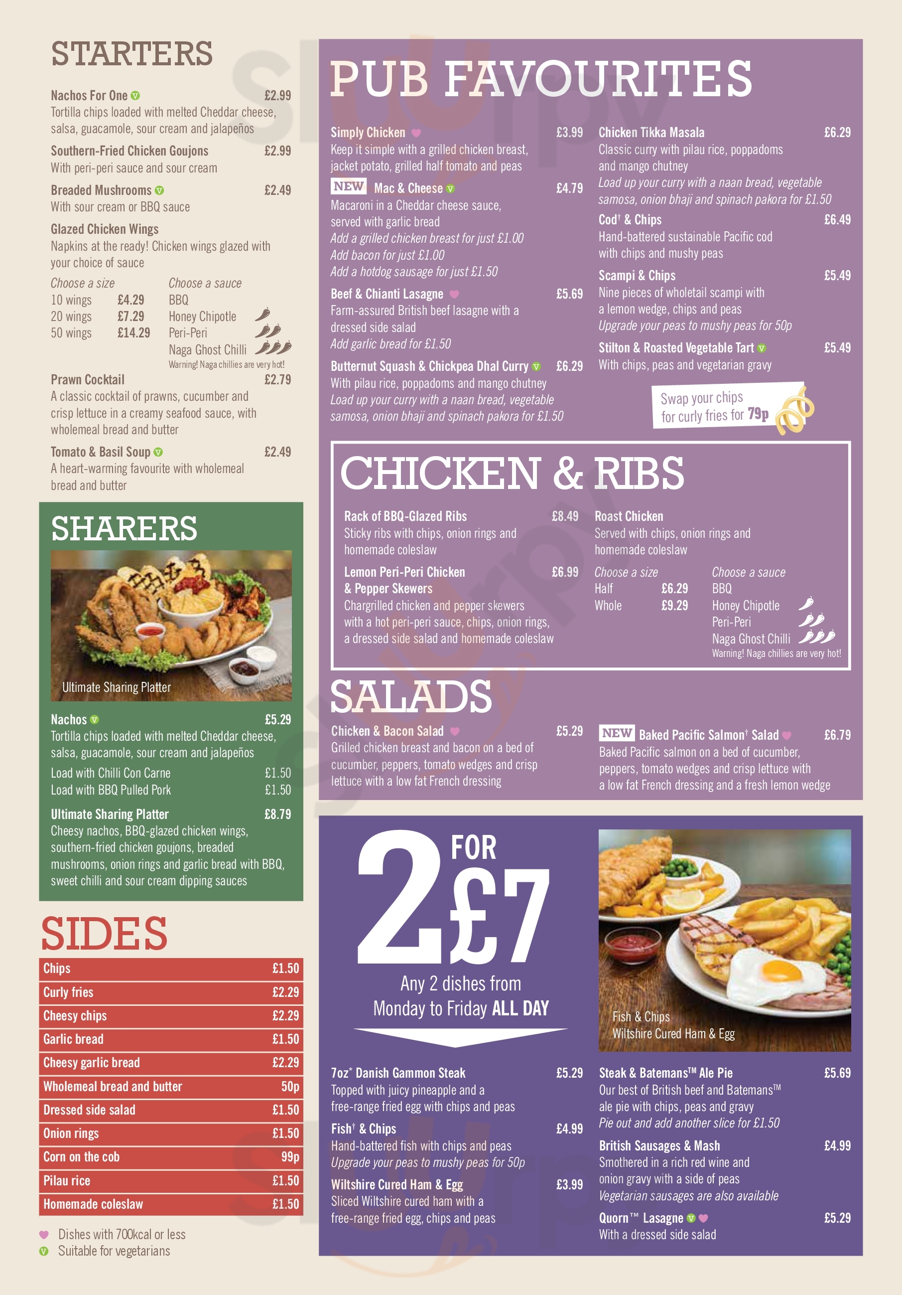 The Highfield menù, Chesterfield Main Menu Sluurpy