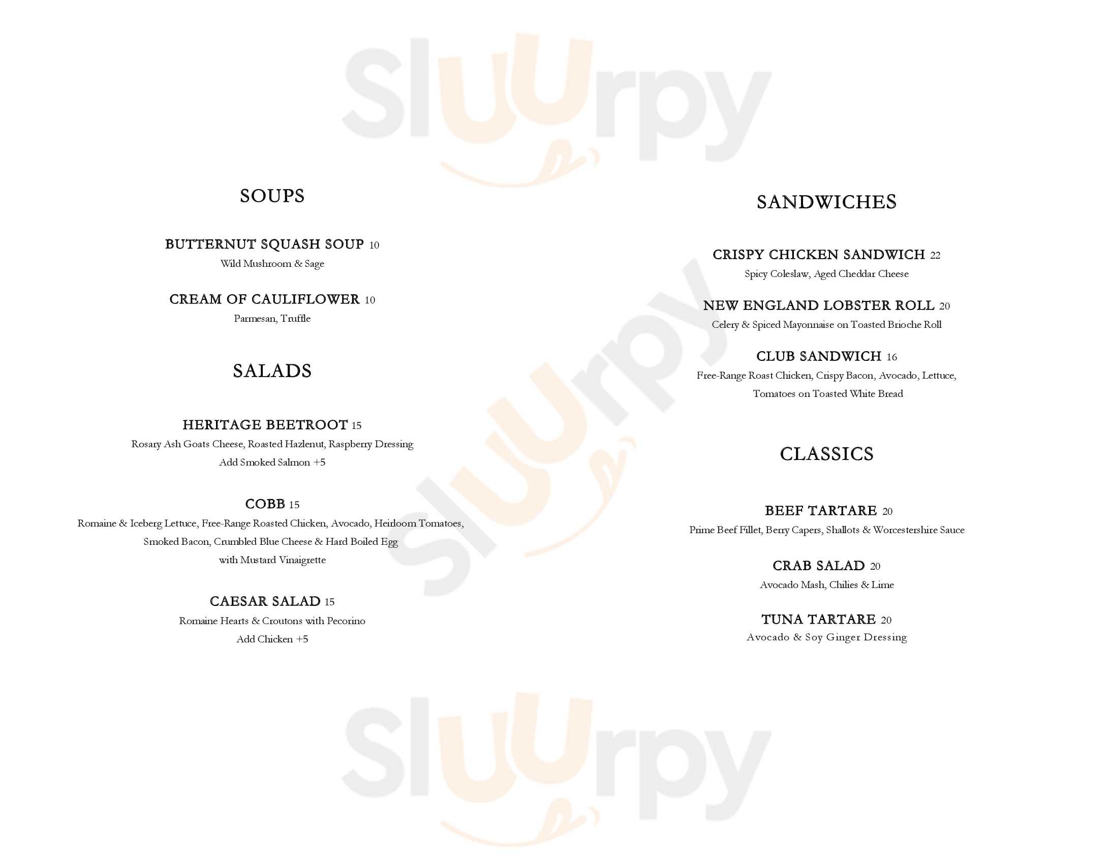 Ralph's Coffee & Bar menù, London Main Menu Sluurpy