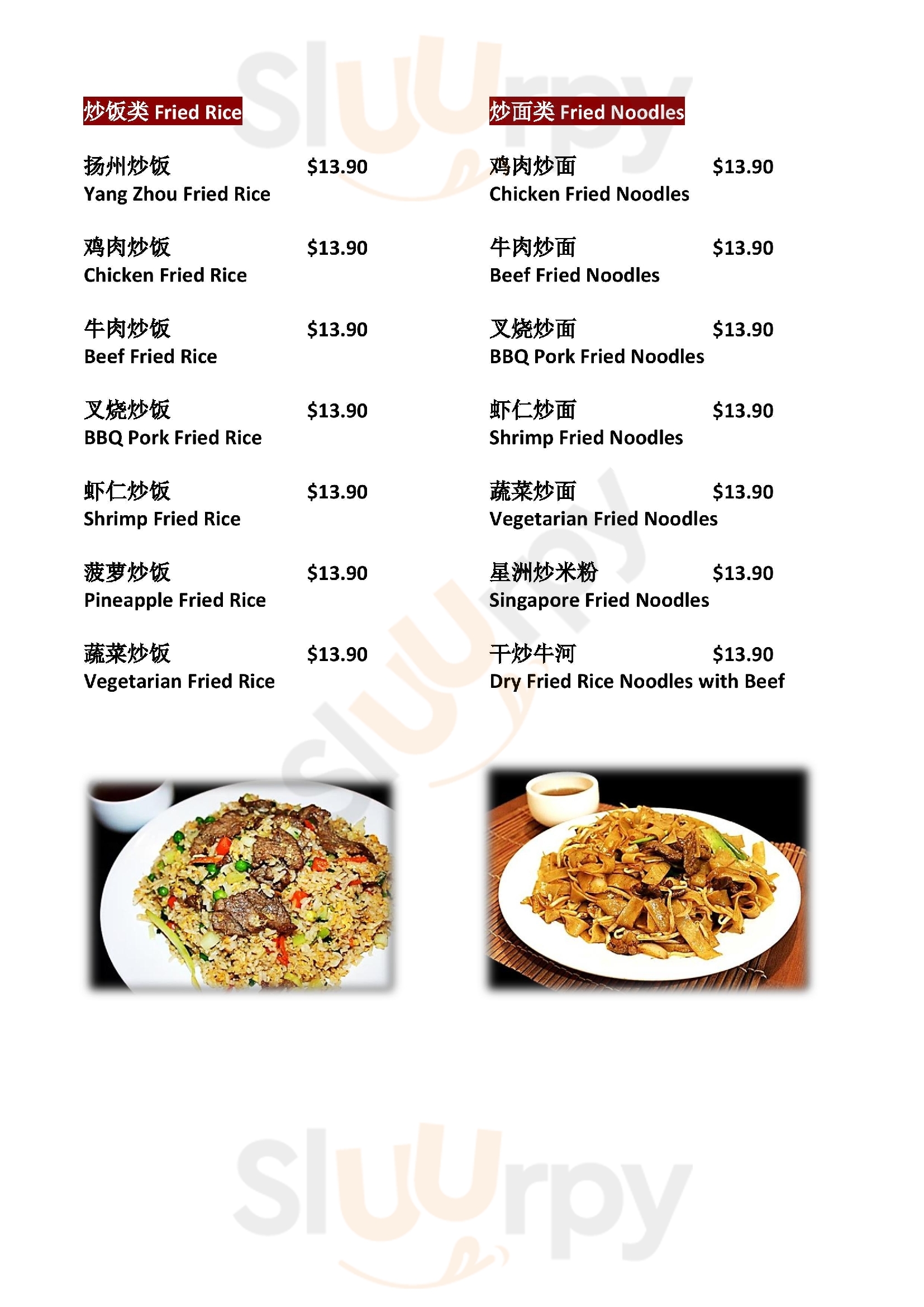 Noodles 'n Dumplings menù, Palmerston North Main Menu Sluurpy