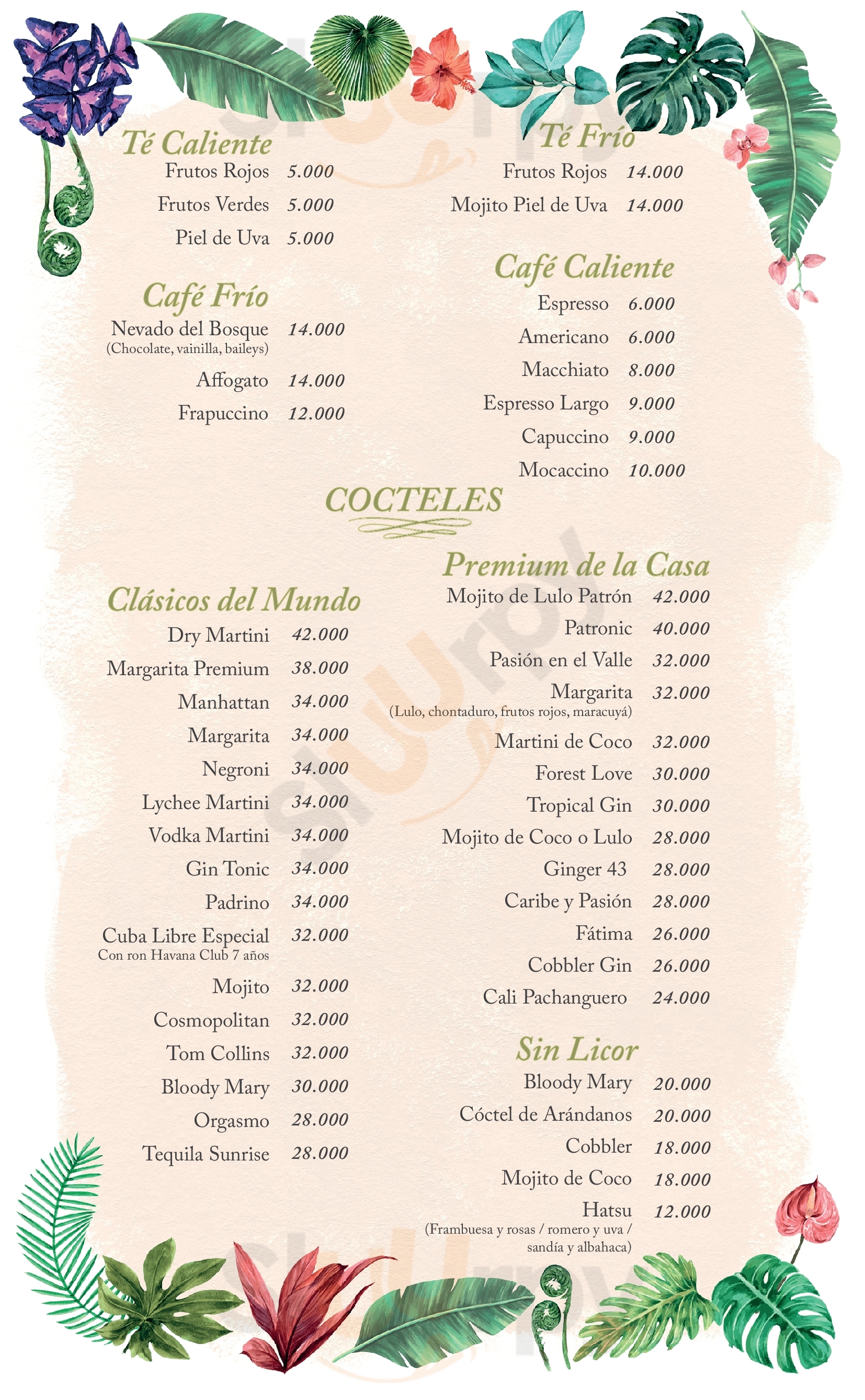 Restaurante Hacienda Del Bosque menù, Cali Main Menu Sluurpy