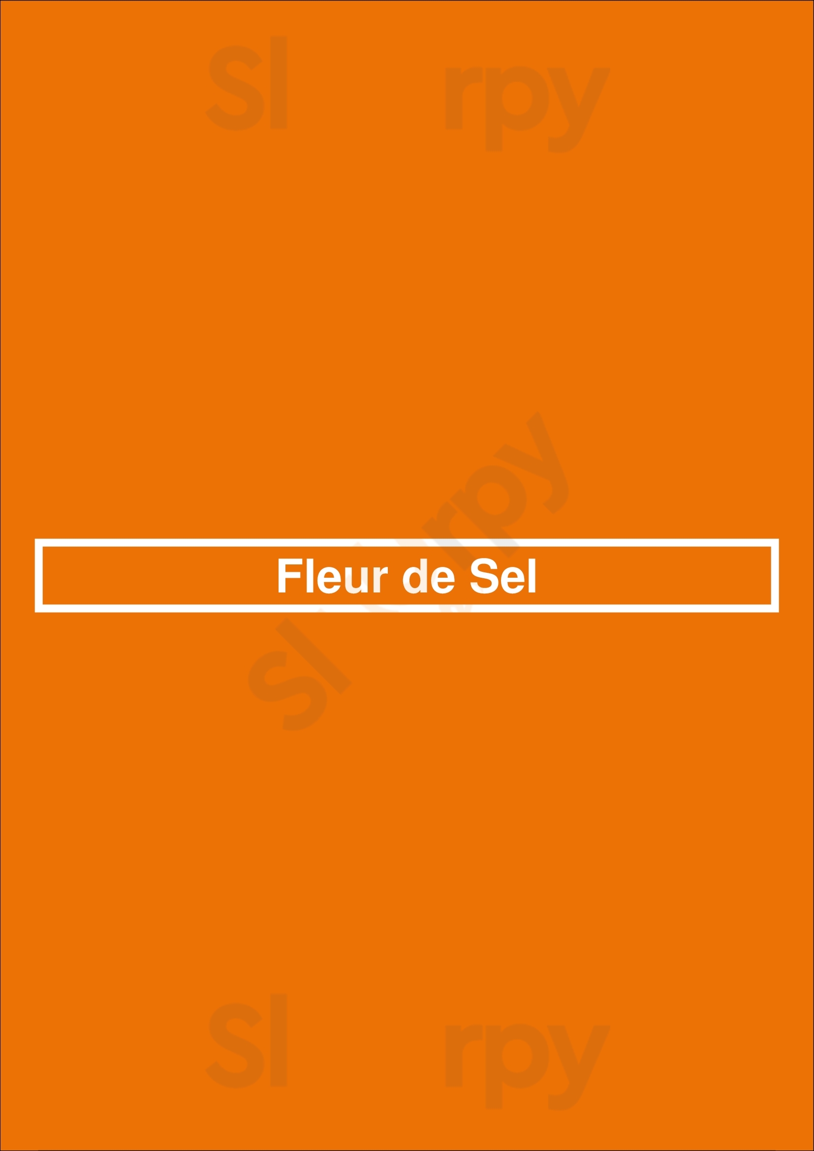 Fleur De Sel menù, Ghlin Main Menu Sluurpy