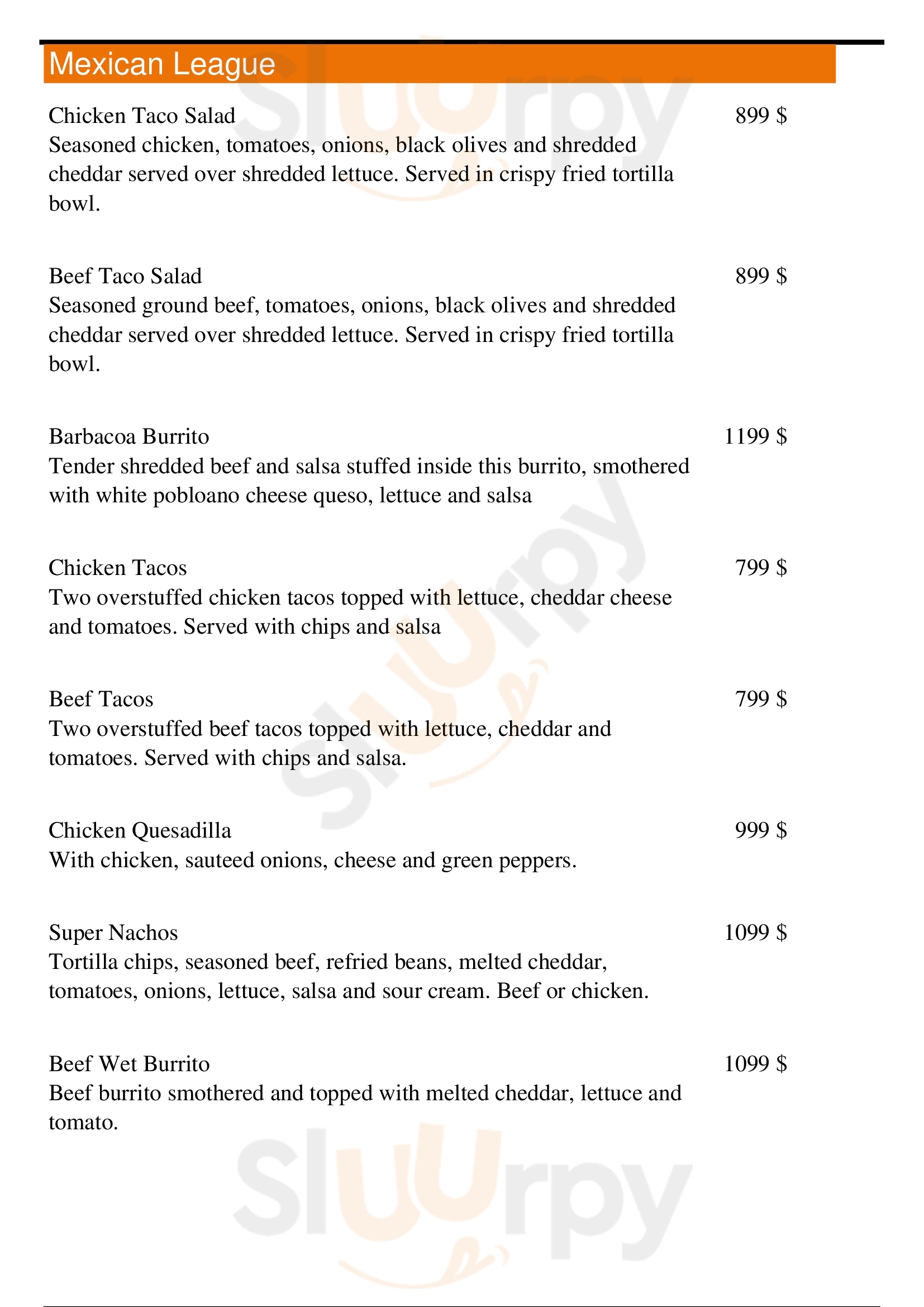 Coach's Pub And Grill menù, Lansing Main Menu Sluurpy