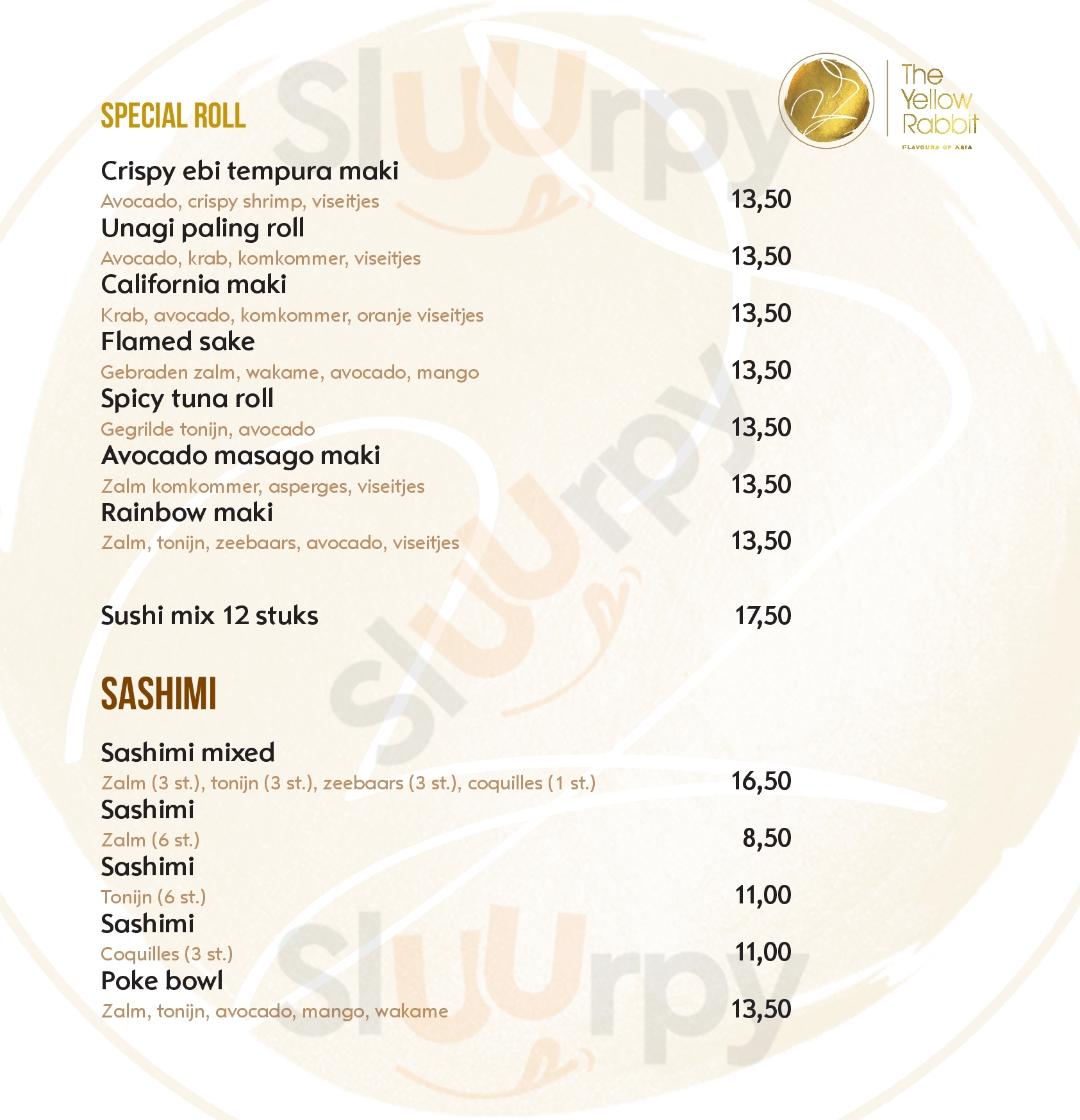 Restaurant The Yellow Rabbit menù, Nuenen Main Menu