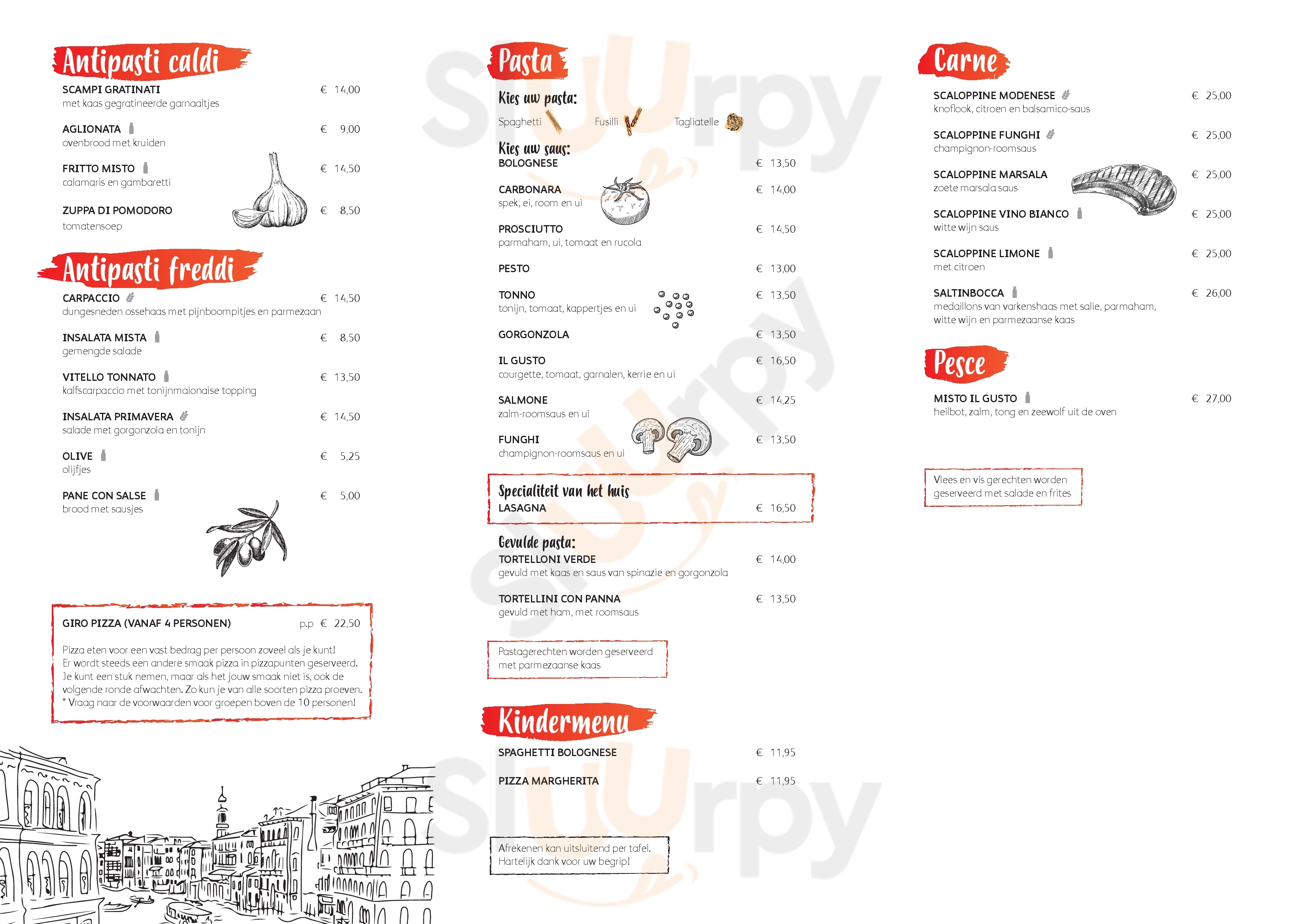 Restaurant Il Gusto menù, Nijverdal Main Menu Sluurpy