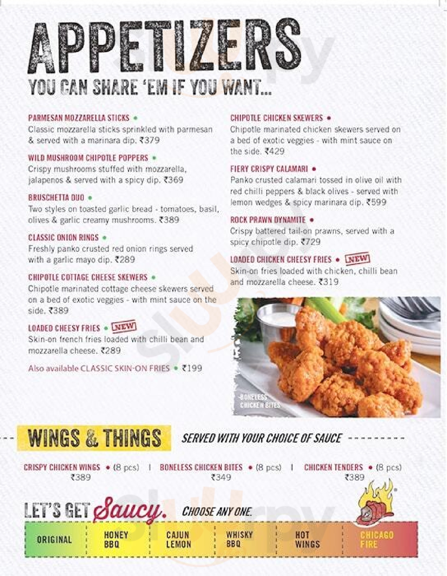 Uno Chicago Bar & Grill menù, Kolkata (Calcutta) Main Menu Sluurpy