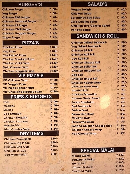 Pista House menù, Hyderabad All Sluurpy