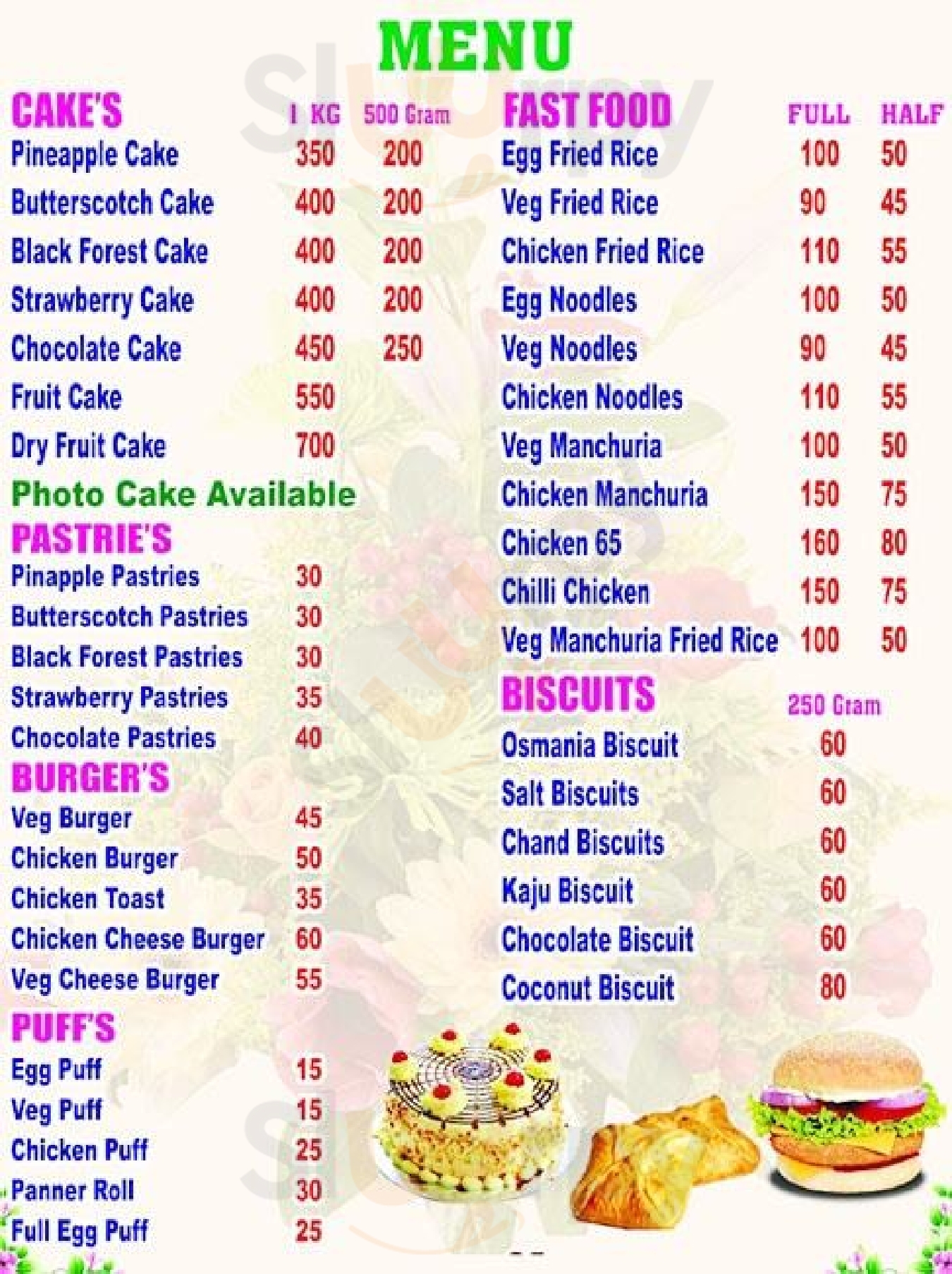 Top N Top Bakers menù, Hyderabad Main Menu Sluurpy