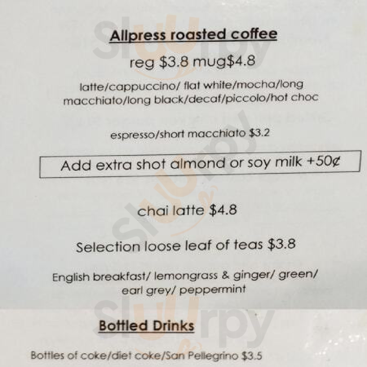 Fortunate Son Cafe menù, Ringwood Main Menu Sluurpy