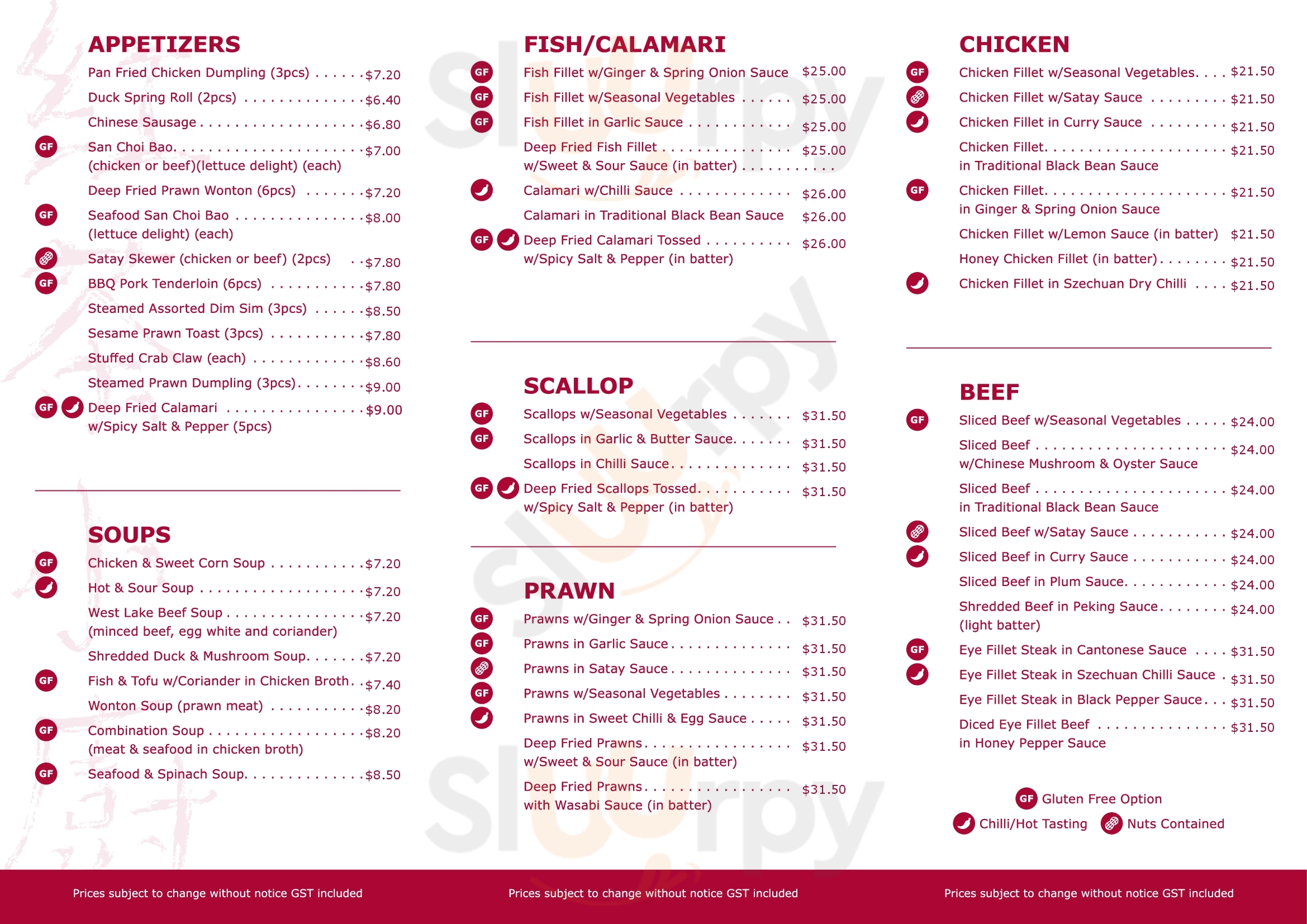 Tea Garden menù, Oakleigh Main Menu Sluurpy