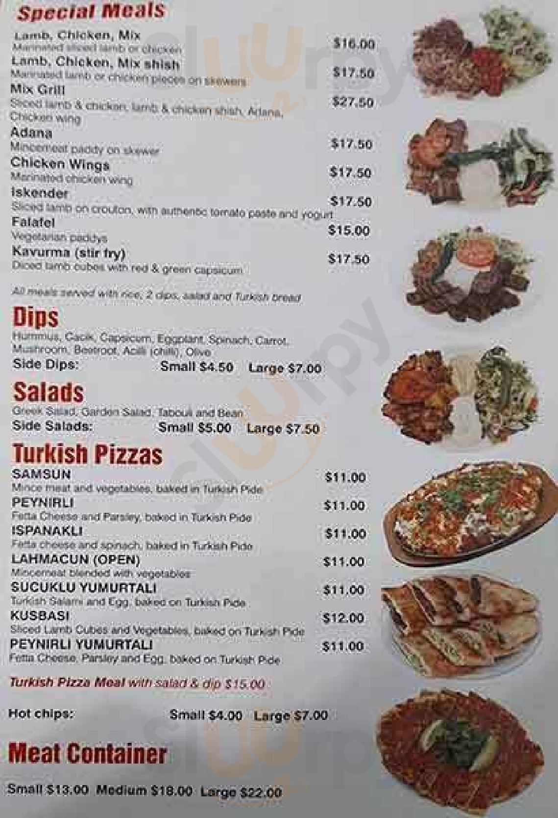 Kebabs At Hoppers menù, Hoppers Crossing Main Menu Sluurpy