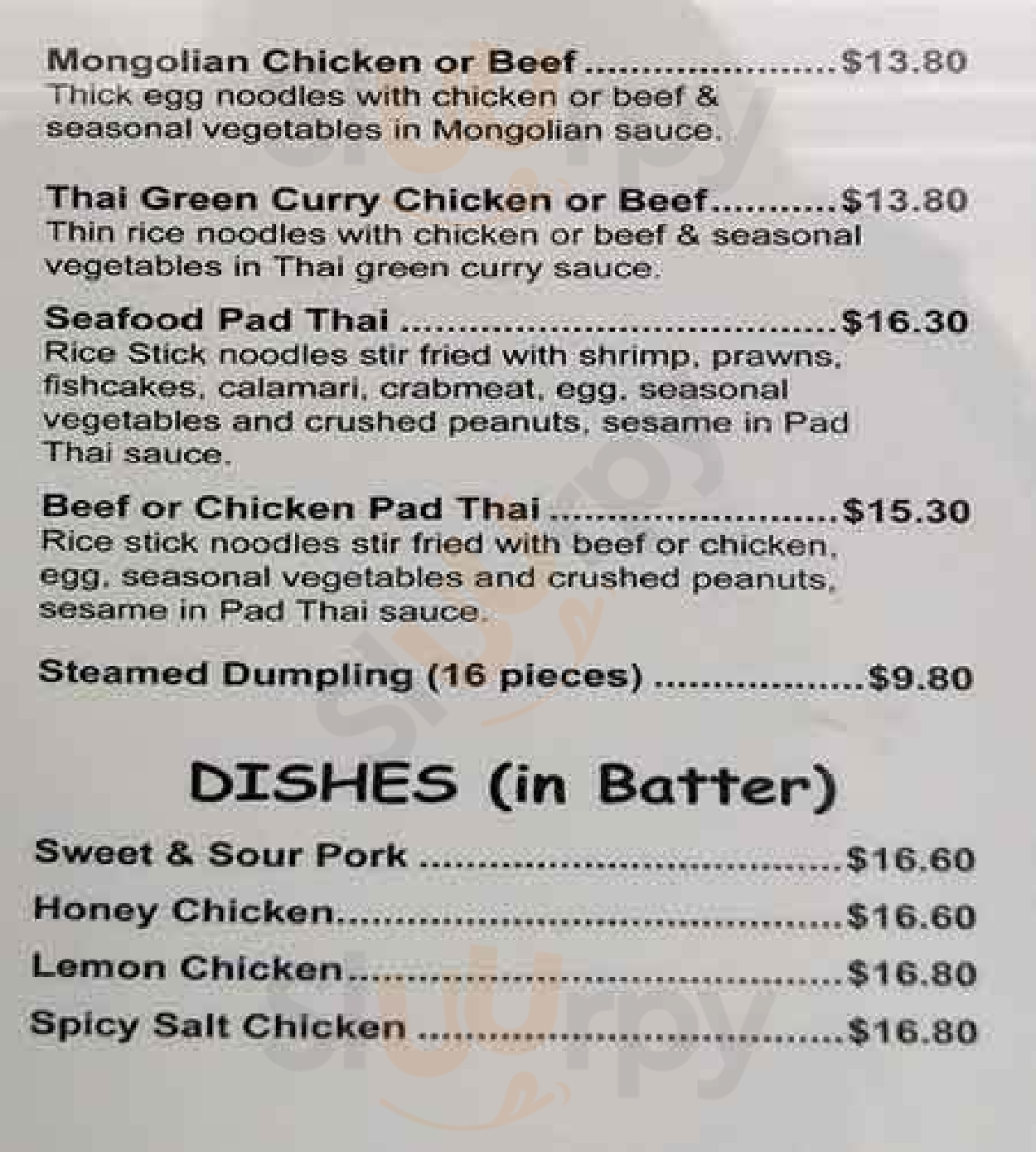 Healesville Express Noodles menù, Healesville Main Menu Sluurpy