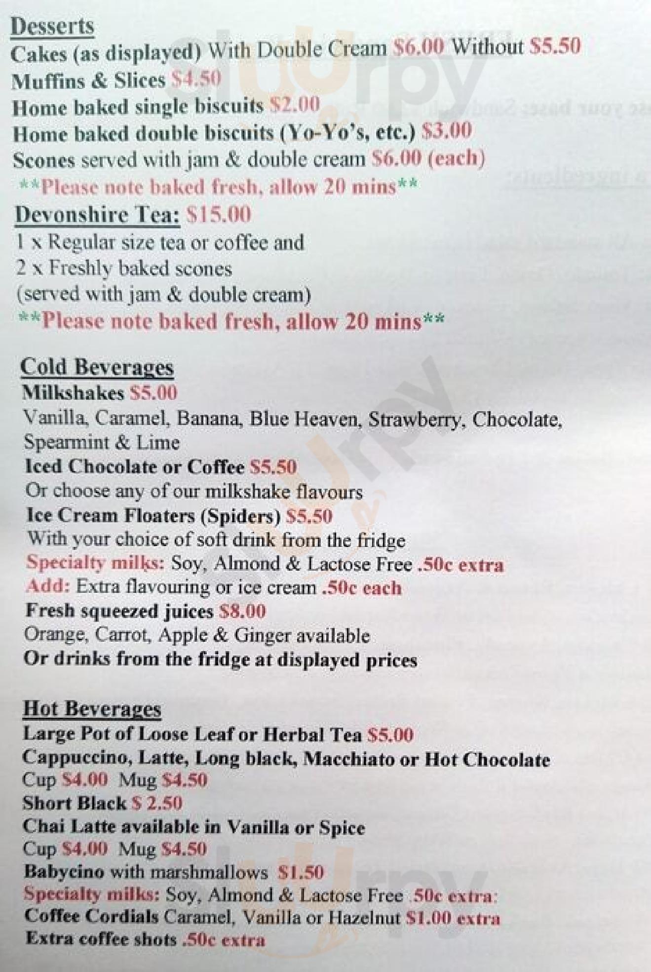 Brunch On Mcbride menù, Cockatoo Main Menu Sluurpy