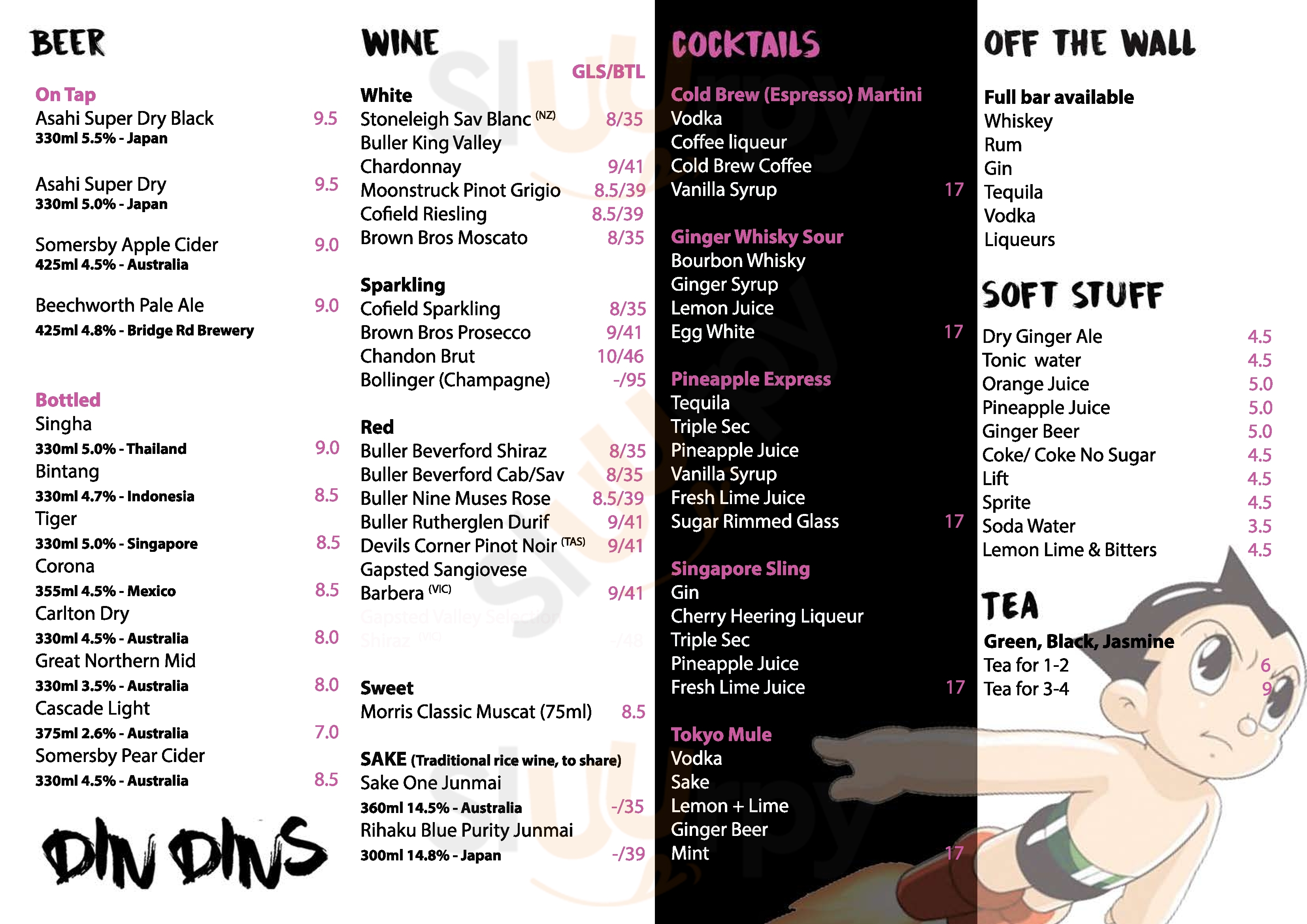 Din Dins menù, Albury Main Menu Sluurpy