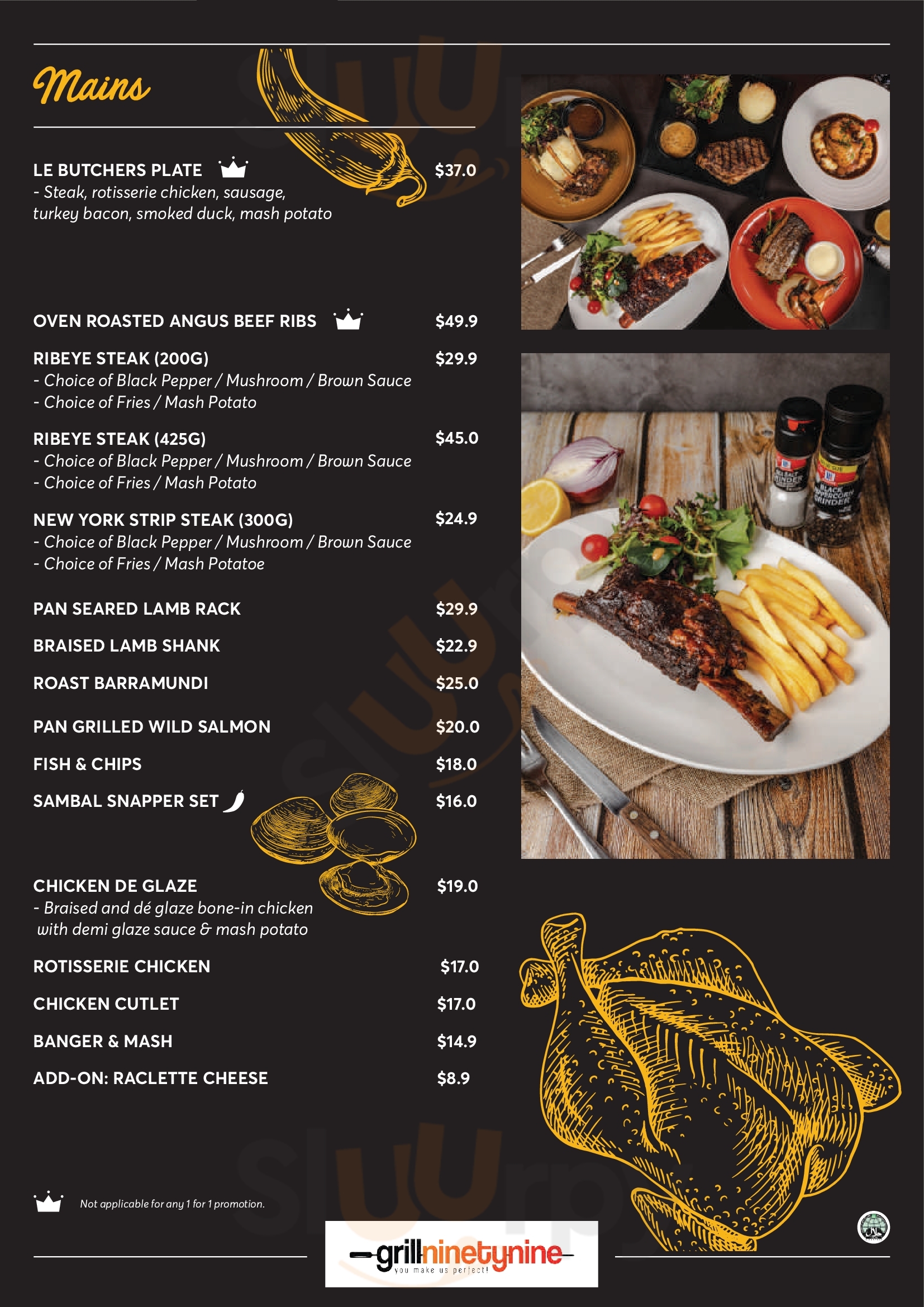 Grill Nine menù, Singapore Main Menu Sluurpy