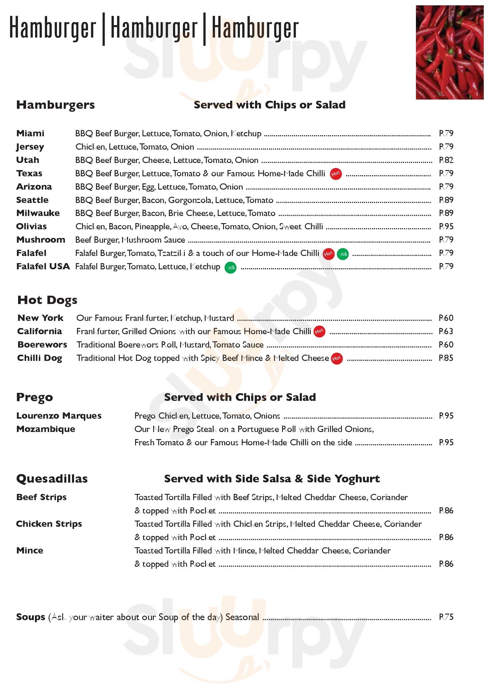 Olivia's Coffee Bake menù, Johannesburg Main Menu Sluurpy
