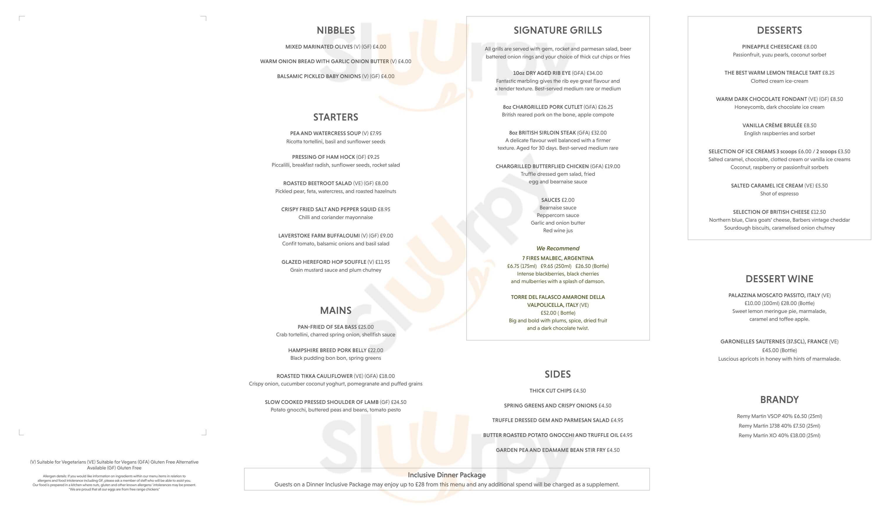 Belton Garden Centre menù, Grantham Main Menu Sluurpy