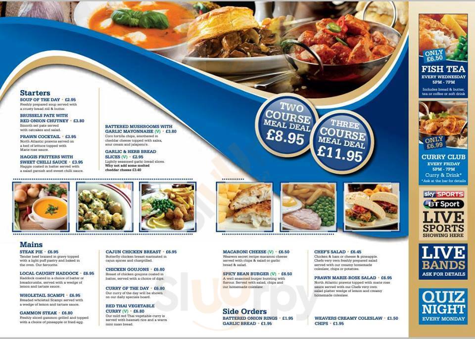 Weavers menù, Kirkcaldy Main Menu Sluurpy