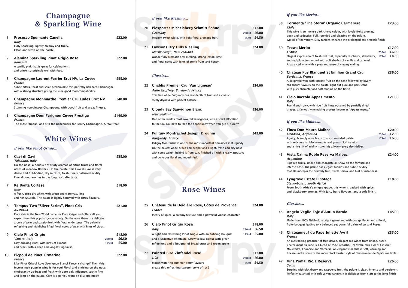 The Malvern Hills Hotel Restaurant menù, Malvern Main Menu Sluurpy