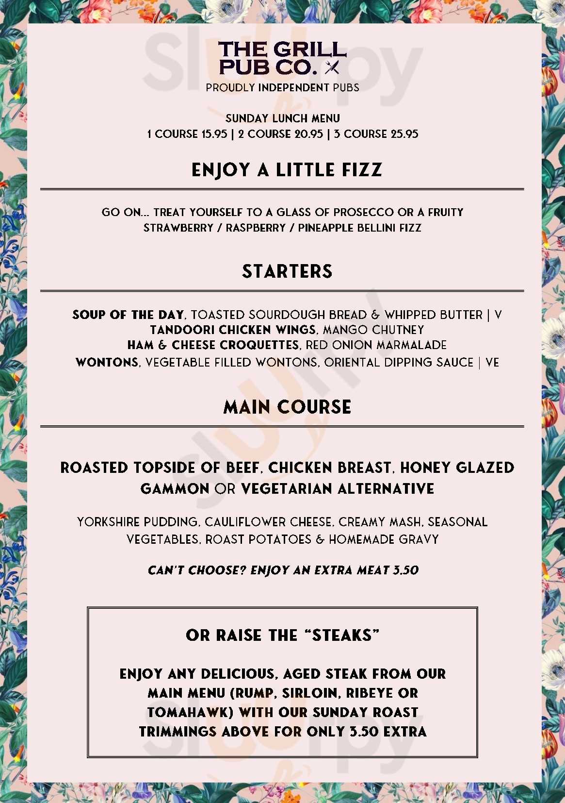 Staffordshire Grill menù, Brewood Main Menu Sluurpy