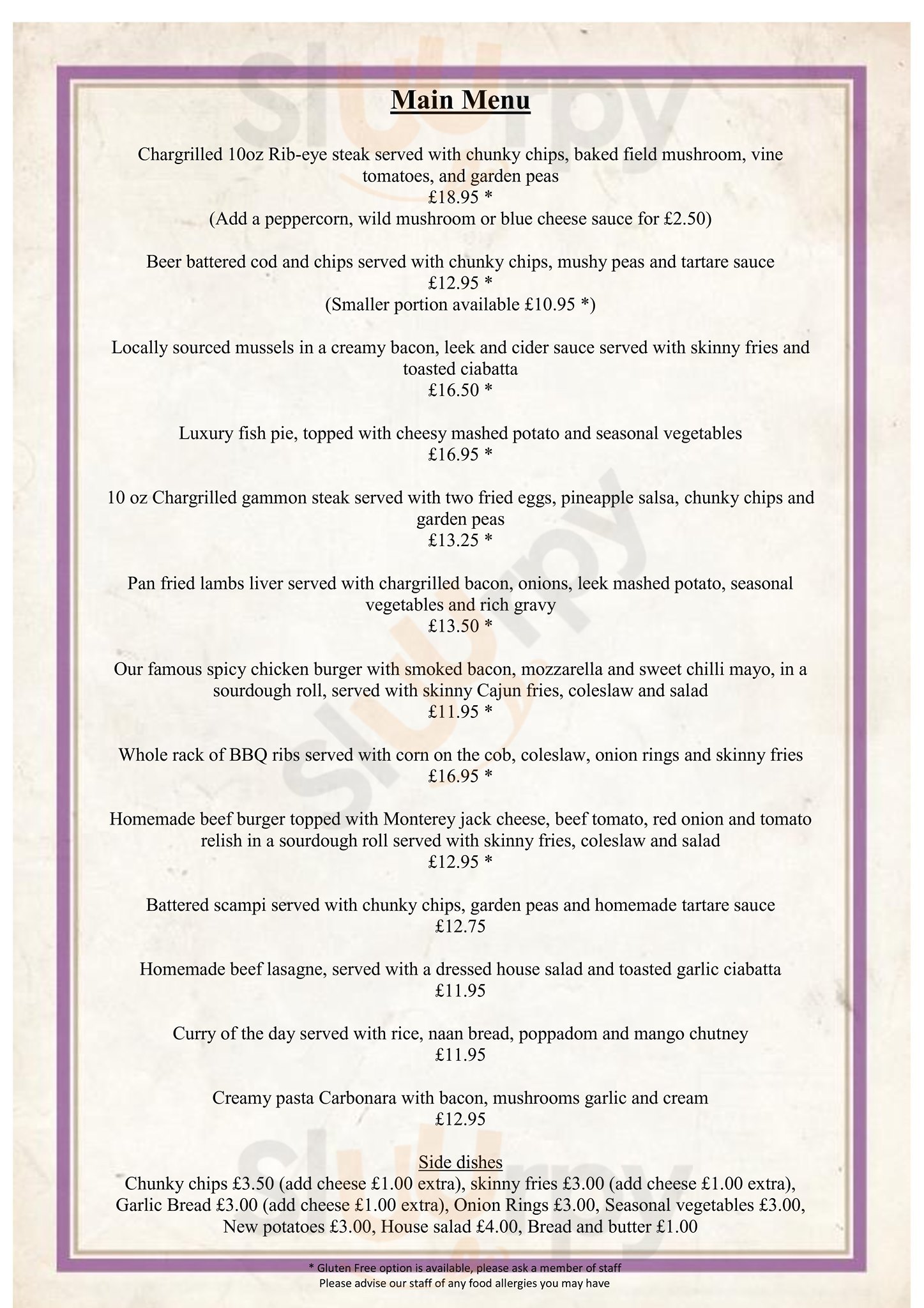 The Odd Wheel menù, Wembury Main Menu Sluurpy