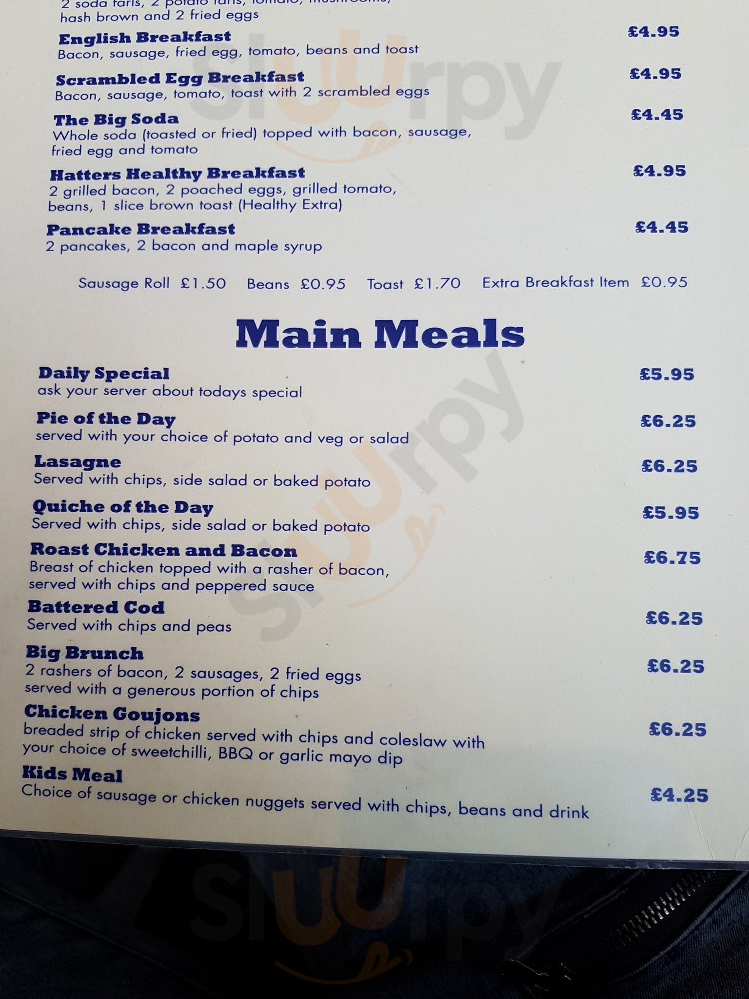 Mad Hatter Cafe menù, Belfast Main Menu Sluurpy