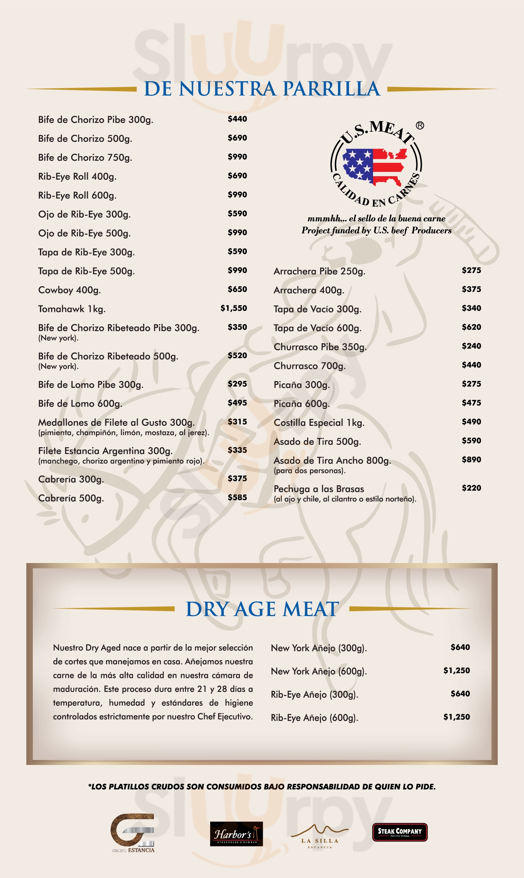 La Estancia Argentina menù, León Main Menu Sluurpy