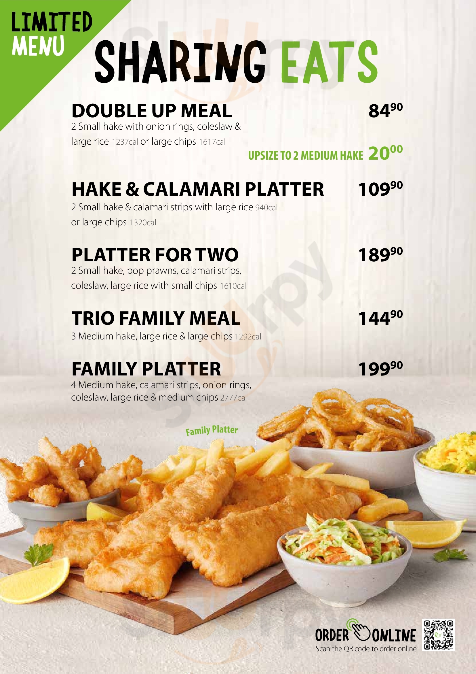 Fishaways menù, Jeffreys Bay Main Menu Sluurpy