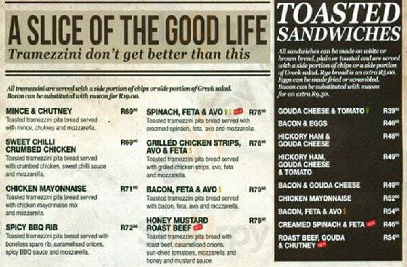 House Of Coffees menù, Pretoria Main Menu Sluurpy