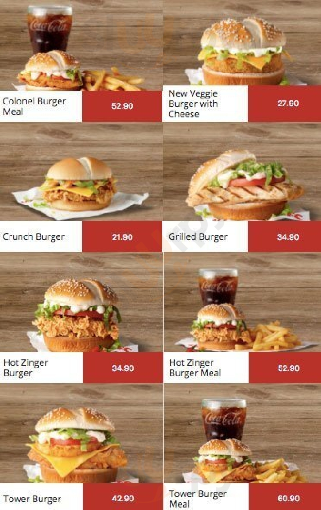 Kfc menù, Pretoria Main Menu Sluurpy