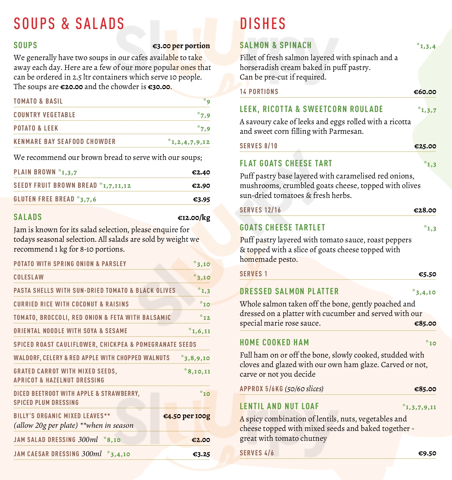 Jam menù, Killarney Main Menu Sluurpy