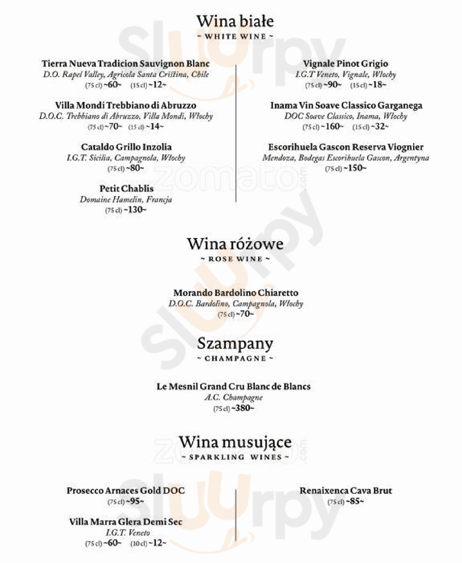 Pasta Bar Rest & Wine menù, Kraków Main Menu Sluurpy