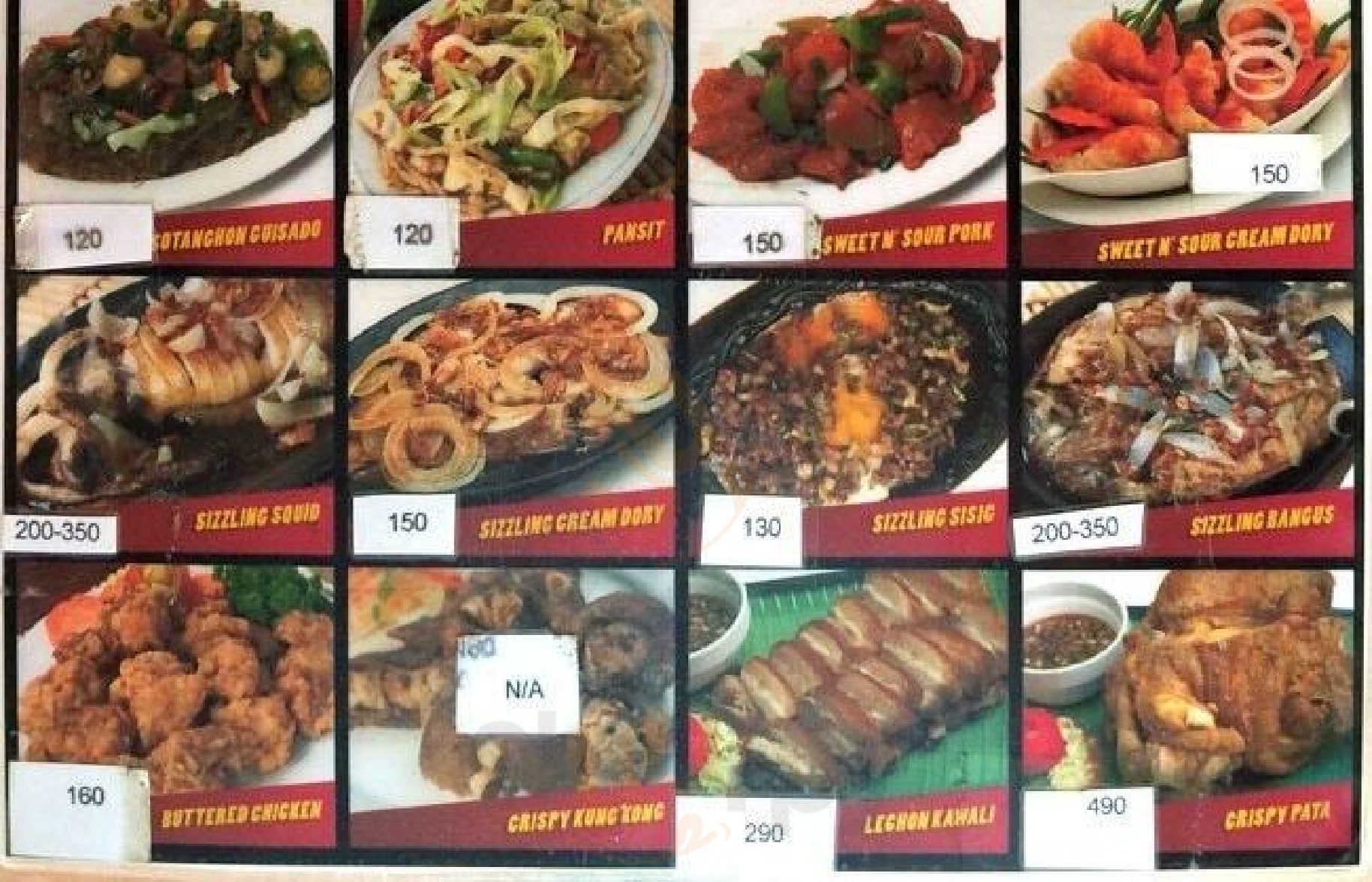 Aa Bbq menù, Cebu City Main Menu Sluurpy