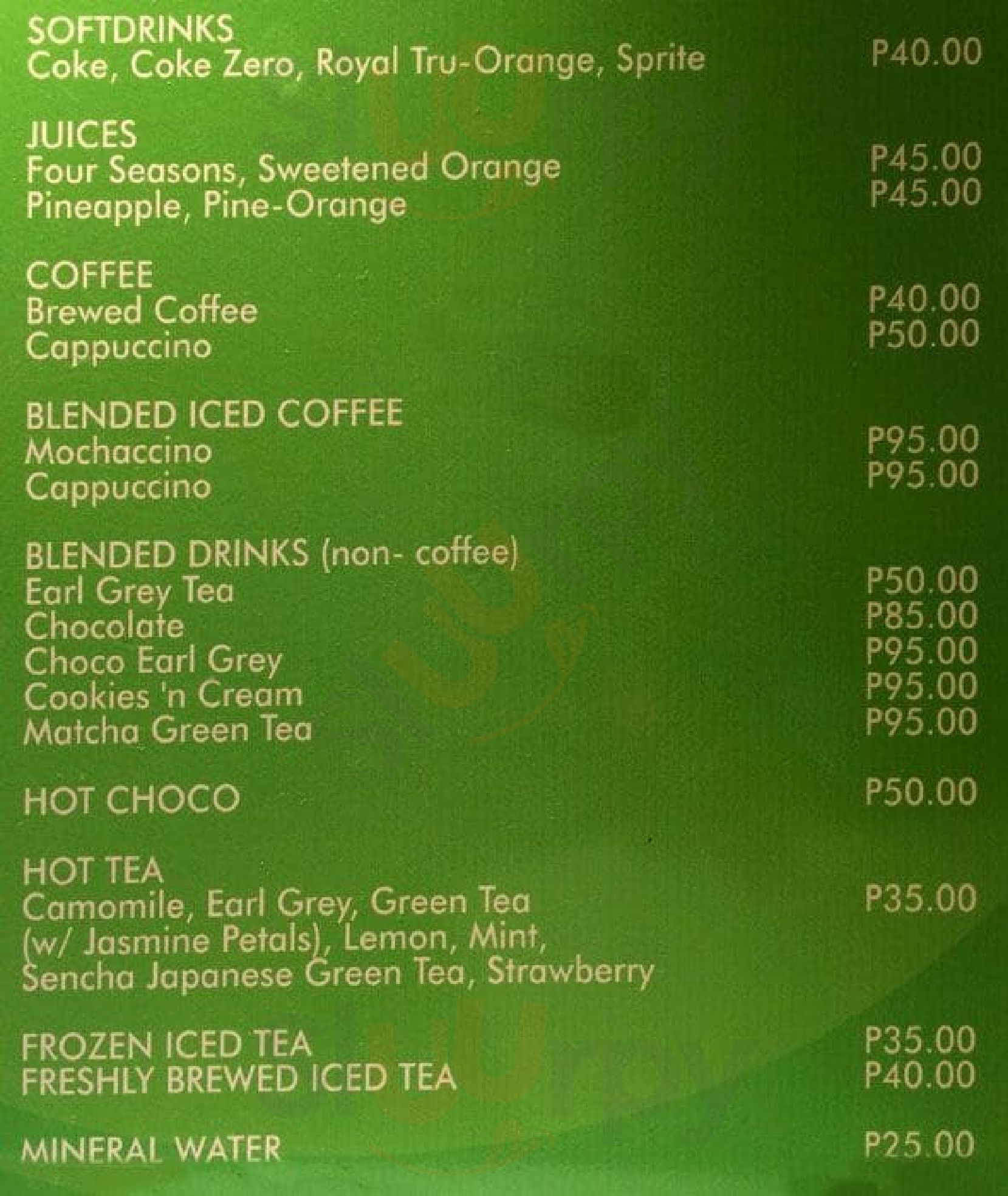Leona Cakes & Pastries menù, Cebu City Main Menu Sluurpy