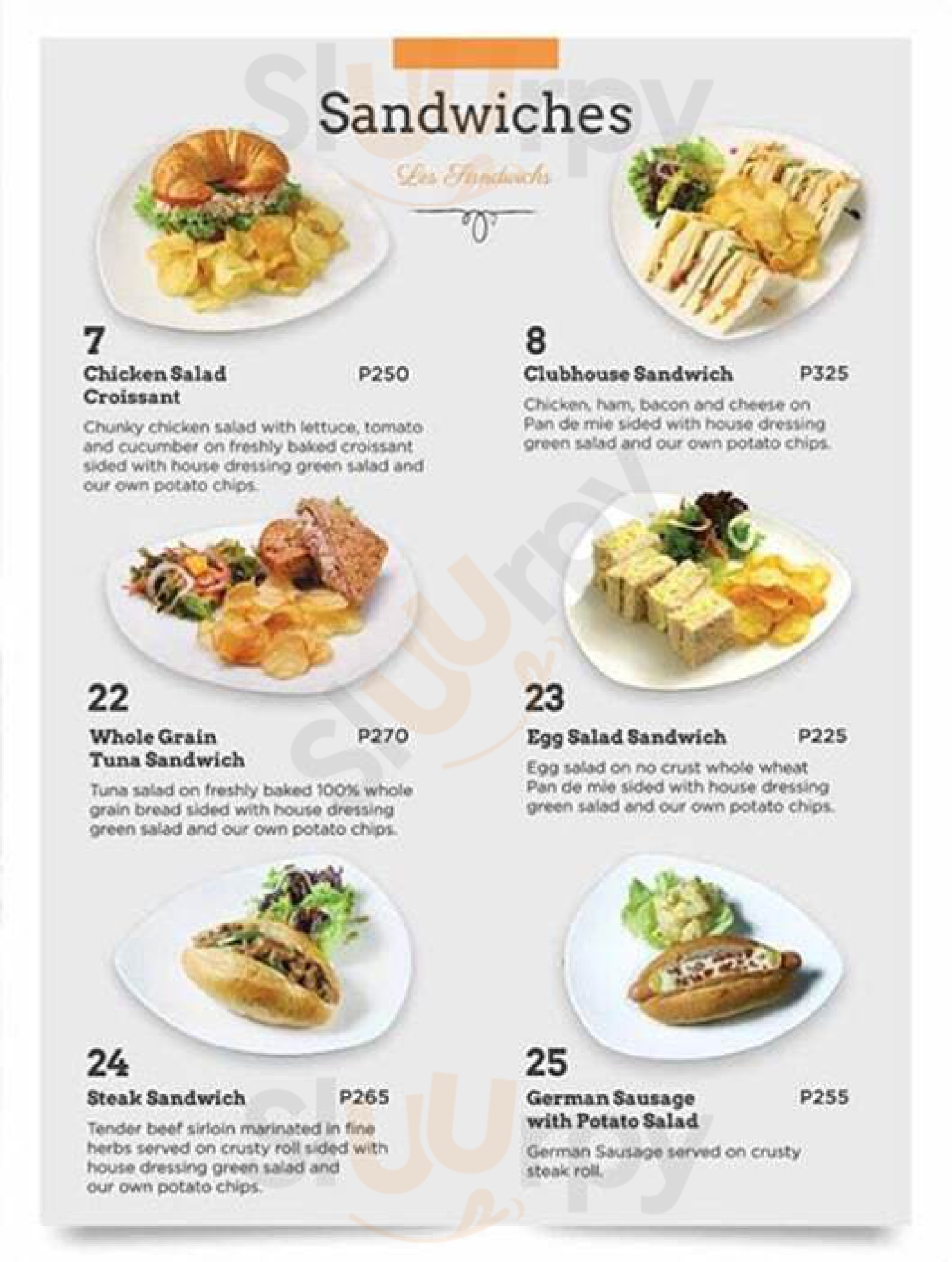 The French Baker menù, Pasig Main Menu Sluurpy