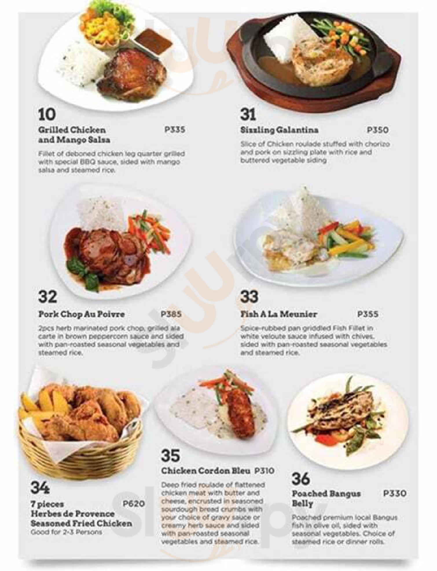 The French Baker menù, Pasig Main Menu Sluurpy