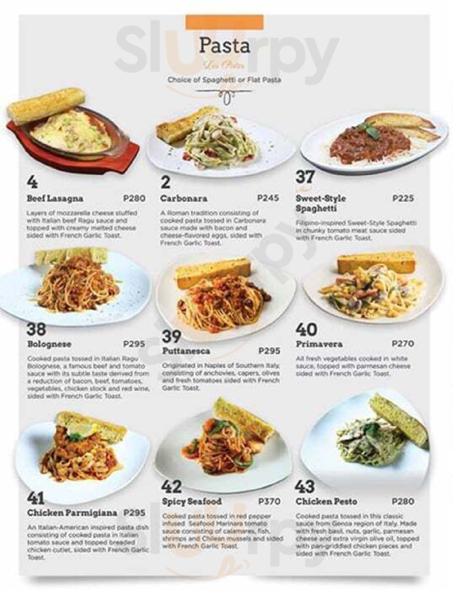 The French Baker menù, Pasig Main Menu Sluurpy