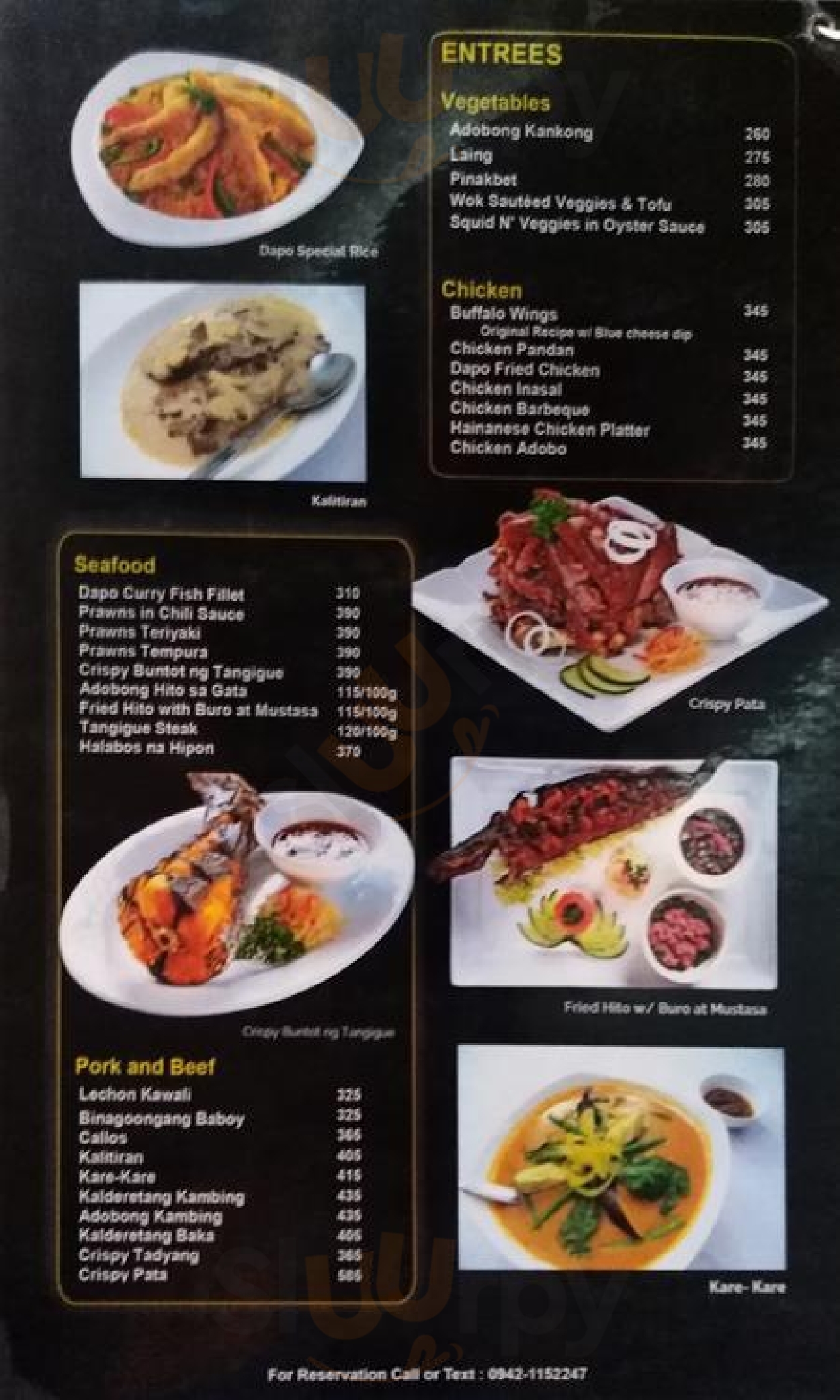Dapo Restaurant And Bar menù, Quezon City Main Menu Sluurpy