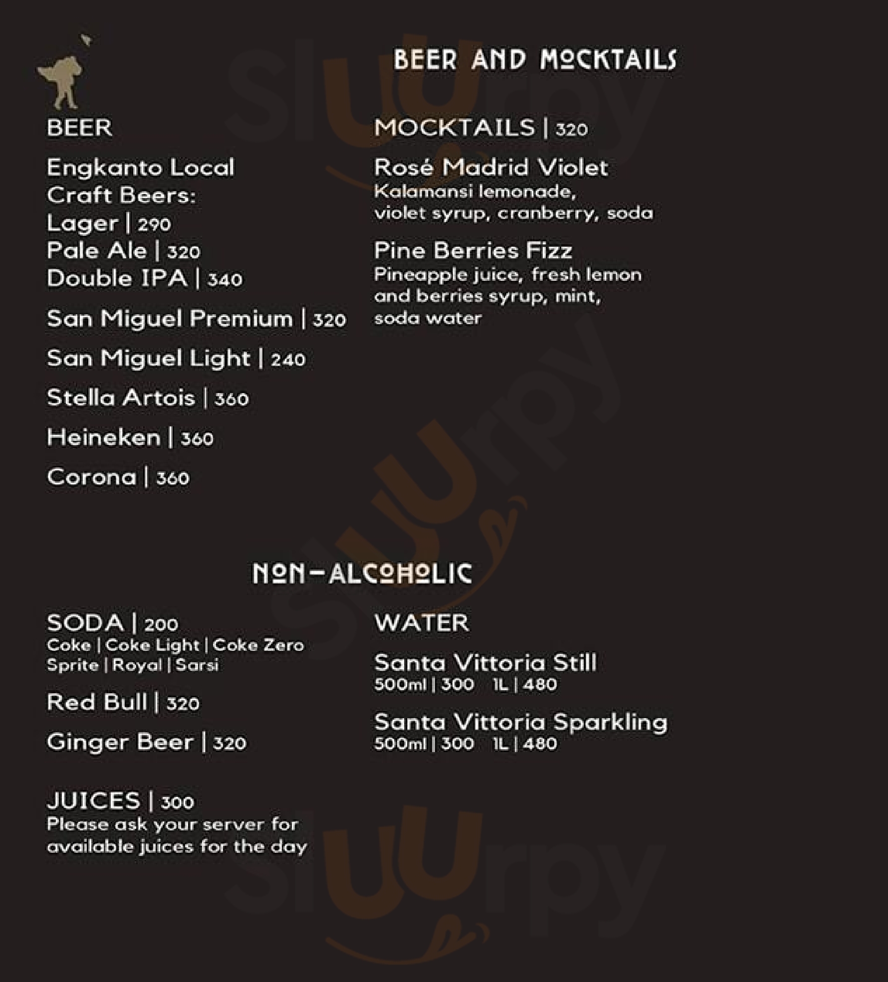 Mistral Rooftop Bar menù, Makati Main Menu Sluurpy