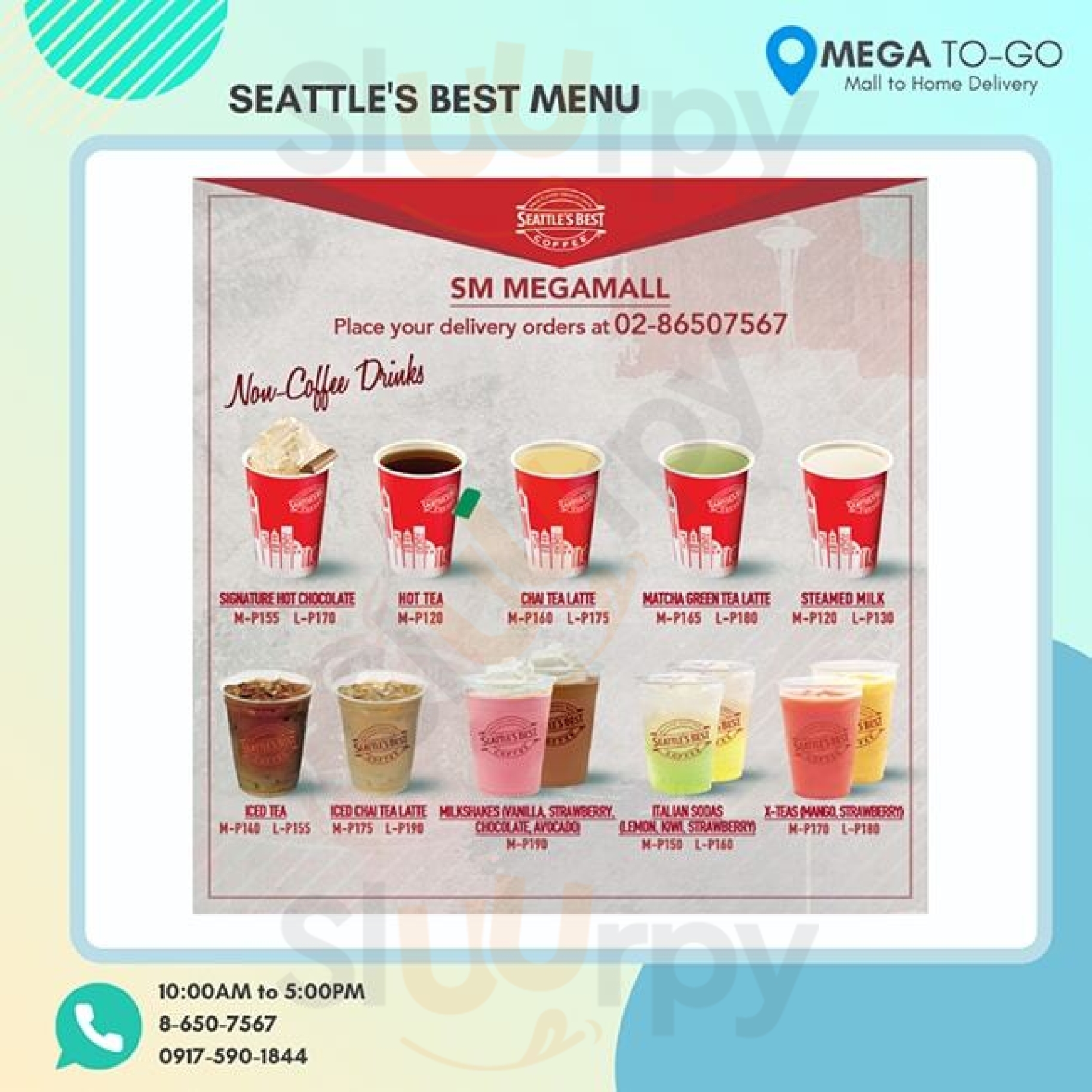 Seattle's Best Coffee menù, Valenzuela Main Menu Sluurpy