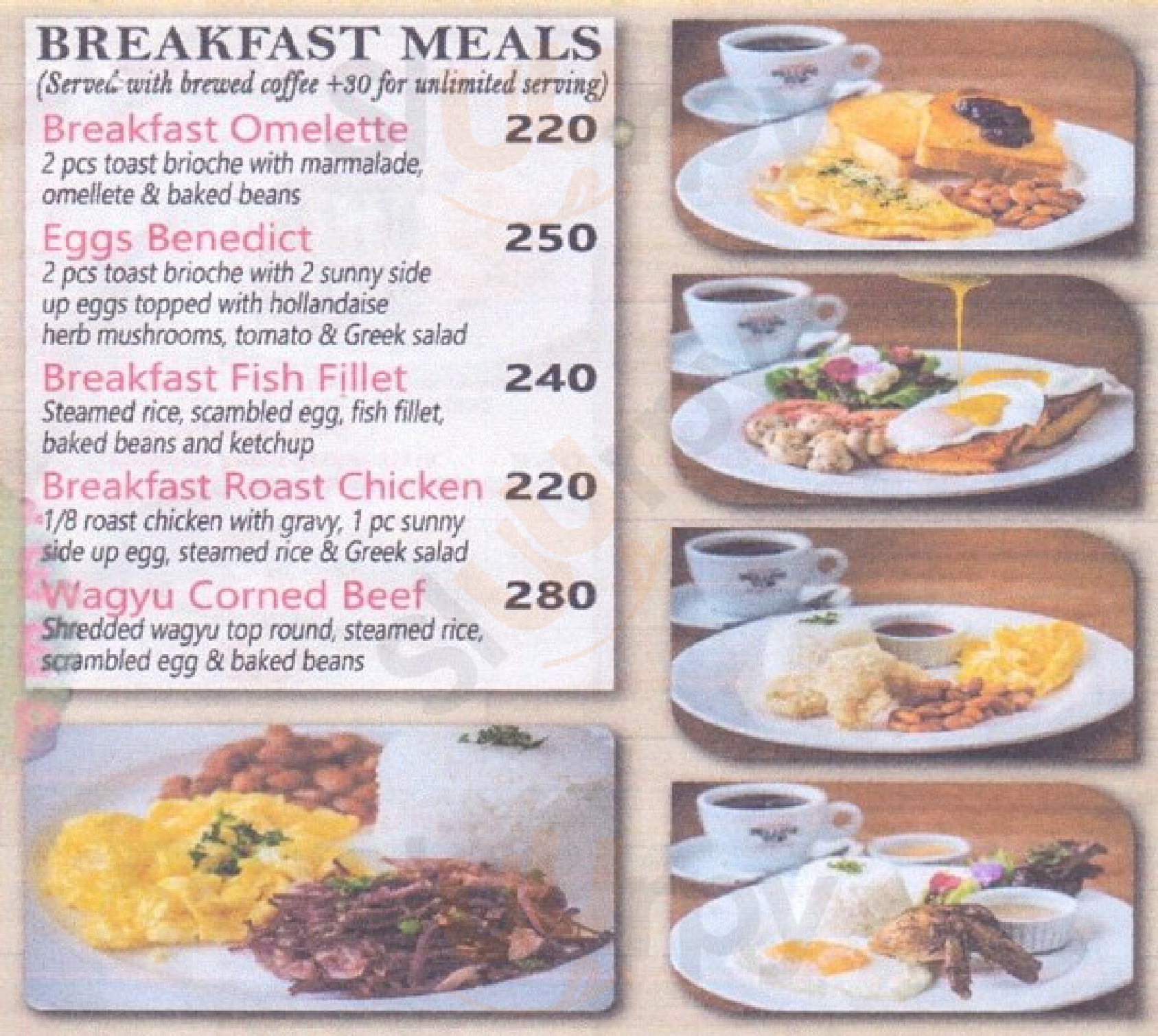 Happy Wings & Waffles menù, Manila Main Menu Sluurpy