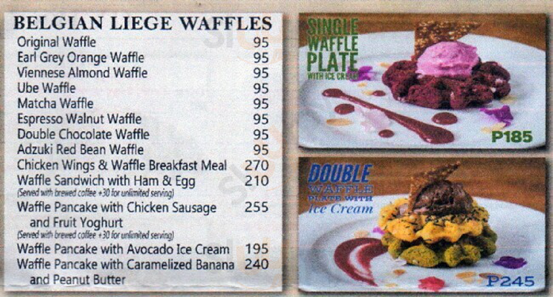 Happy Wings & Waffles menù, Manila Main Menu Sluurpy