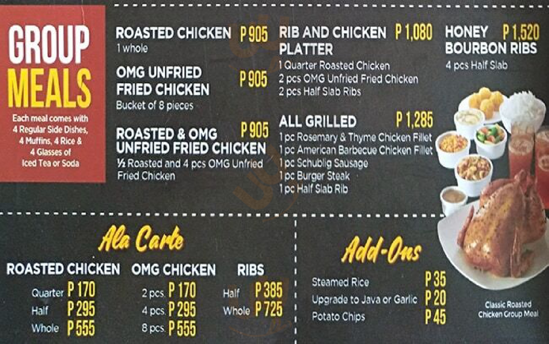 Kenny Rogers Roasters menù, Santa Rosa Main Menu Sluurpy