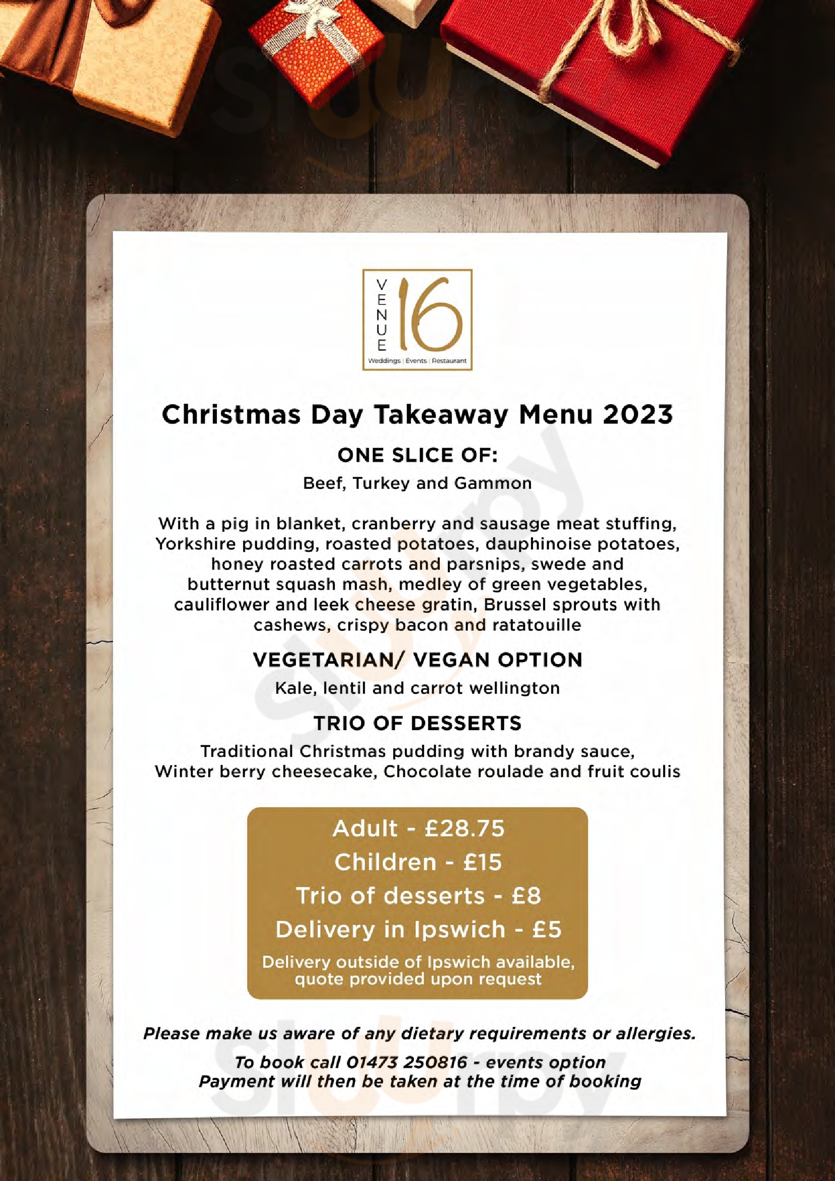 16 Steakhouse menù, Ipswich Main Menu Sluurpy