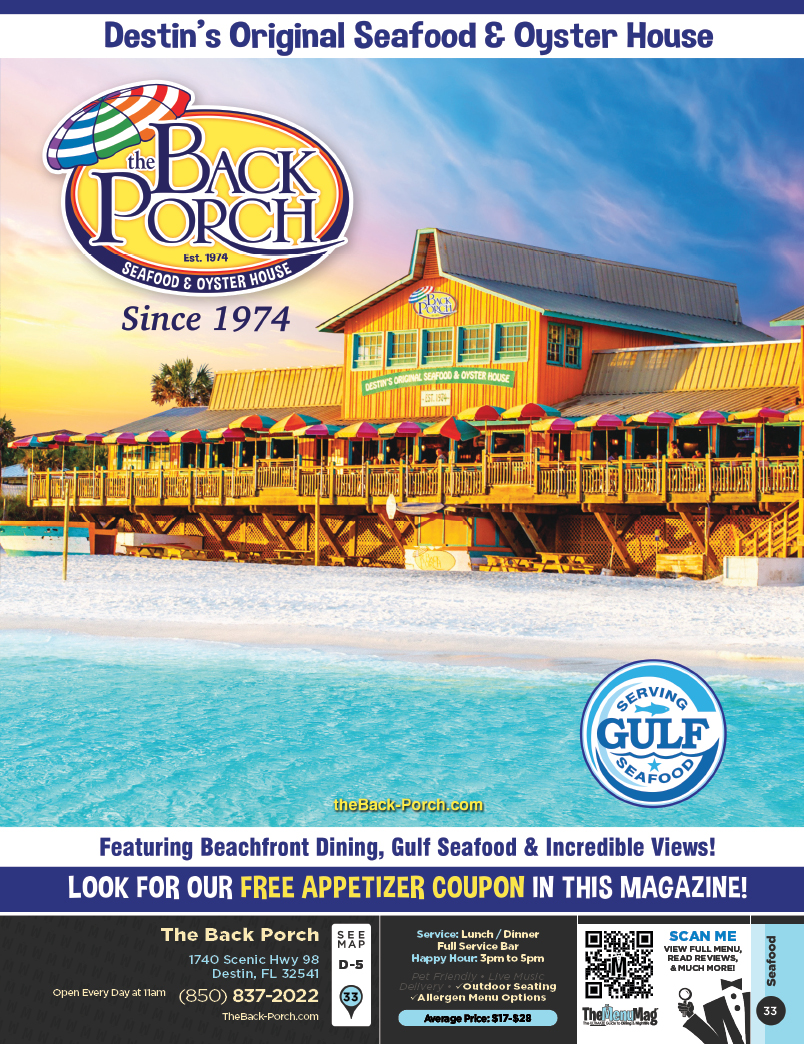 The Back Porch Menu & Coupons The Menu Mag