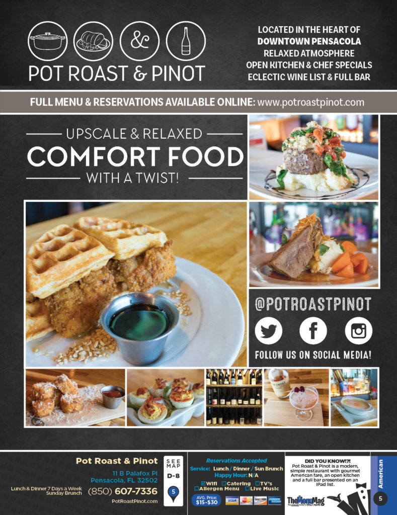 Pot Roast & Pinot Downtown Pensacola, Pensacola The Menu Mag