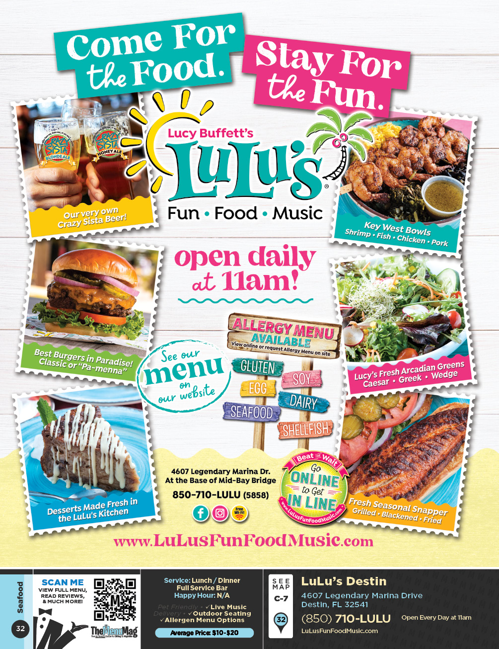 Lulu's Destin Menu & Coupons The Menu Mag