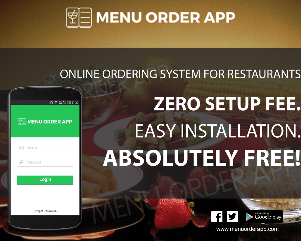 online Food ordering system Restaurant online ordering system Menu